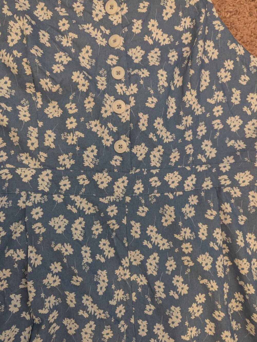 ModCloth Blue Floral Wide Leg Jumpsuit 1X NWOT Cottagecore - Picture 4 of 5